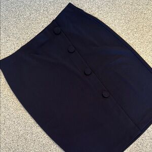 Elegant Navy Blue Button-Front Skirt